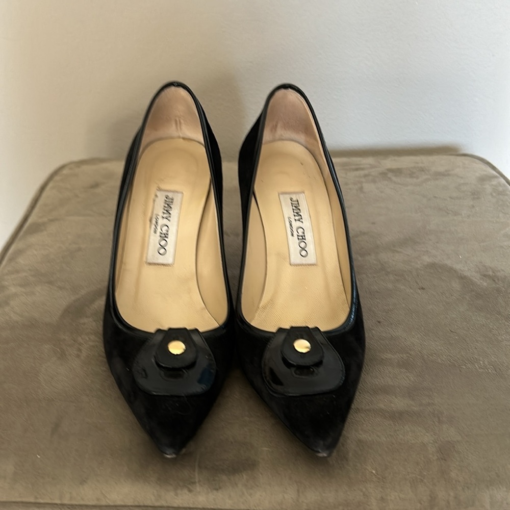 Jimmy Choo black suede pump size 37 - Picture 2 of 7